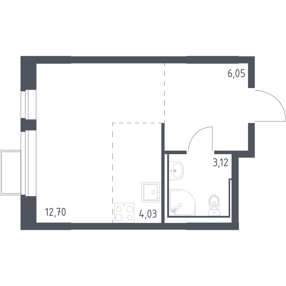 Студия 25 м2 в ЖК Молжаниново корпус null этаж 7