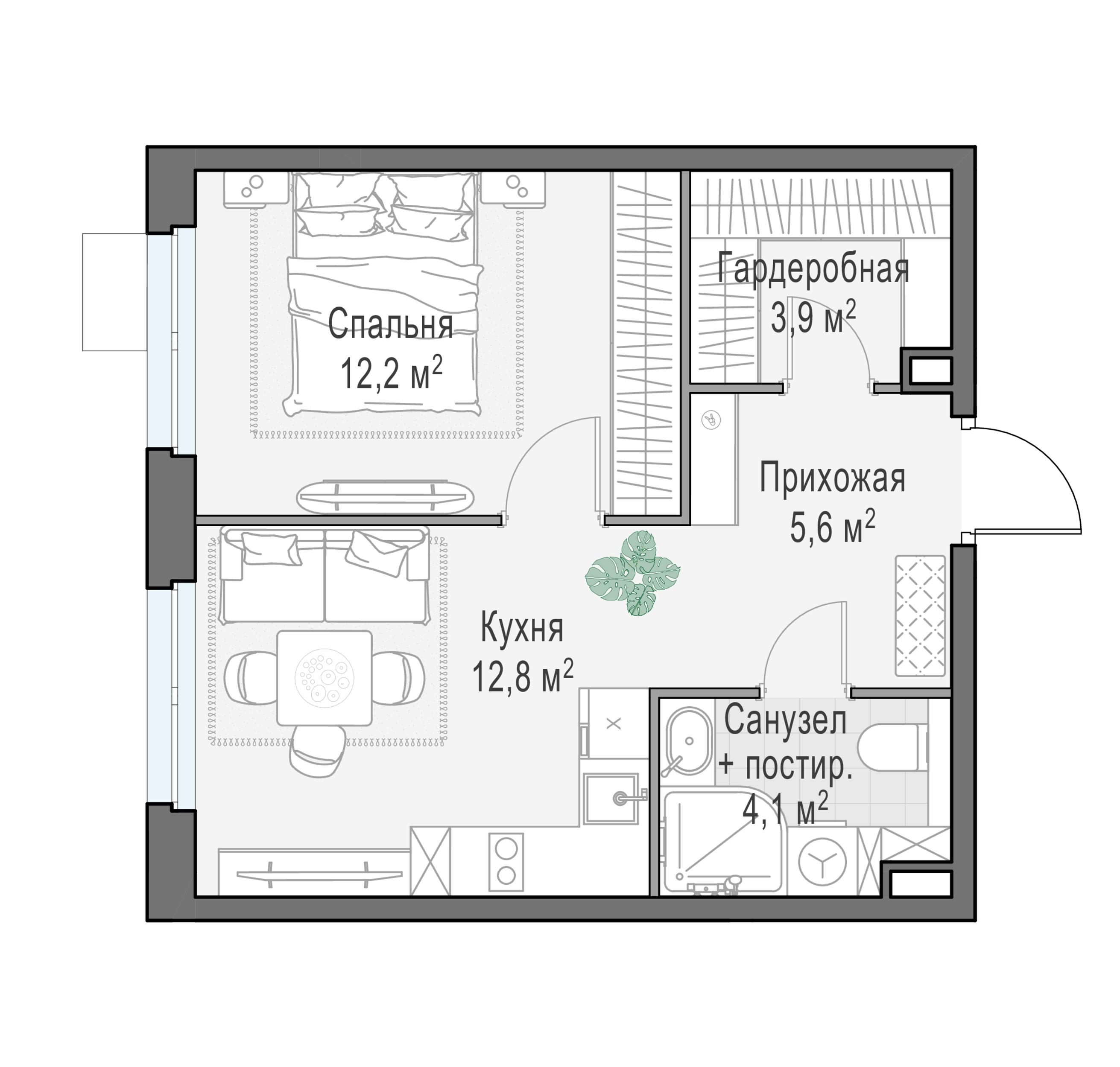 1-комнатная 38 м2 в ЖК Жилой квартал «Новое Медведково» корпус null этаж 17