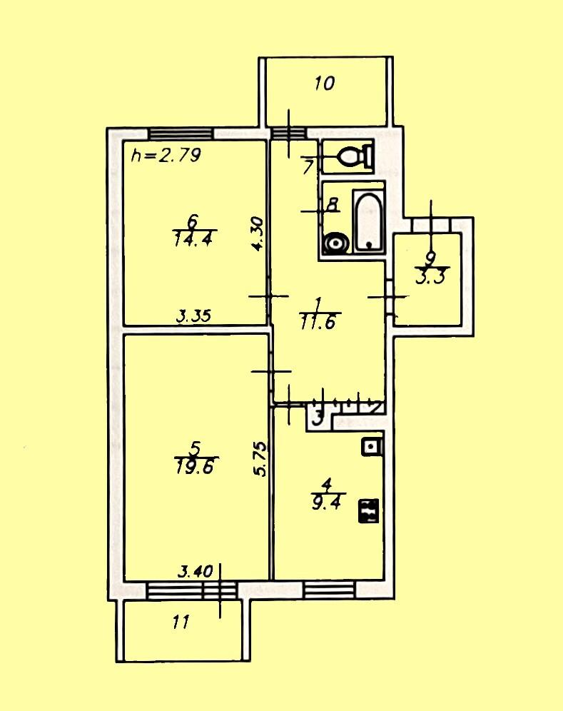 2-комнатная 62.5 м2 в ЖК undefined корпус null этаж 8