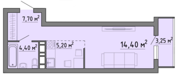 Студия 34.7 м2 в ЖК undefined корпус null этаж 12