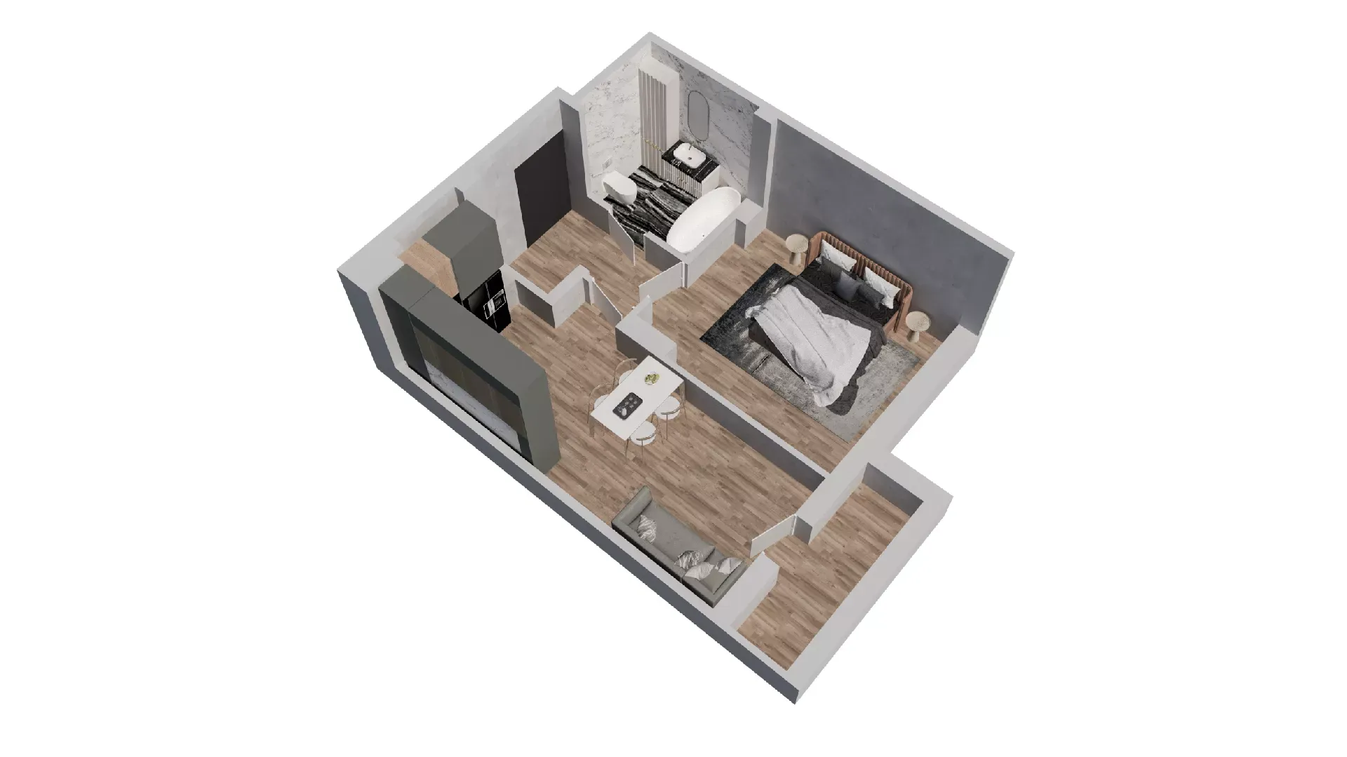 1-комнатная 37 м2 в ЖК Пальмира 2.0 корпус null этаж 5