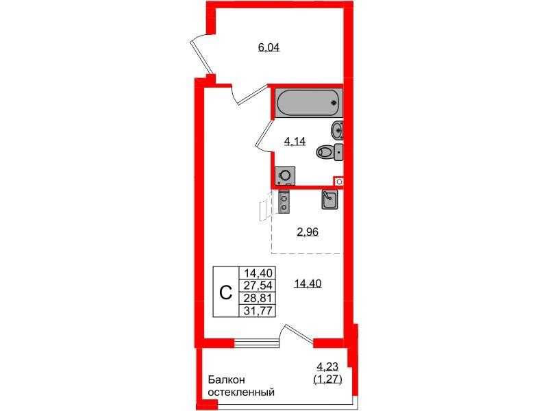 Студия 28 м2 в ЖК Консул корпус null этаж 1