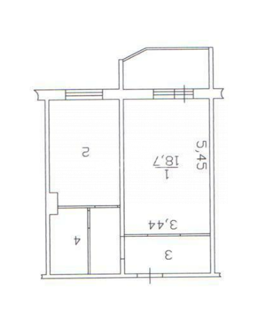 1-комнатная 43.3 м2 в ЖК undefined корпус null этаж 1