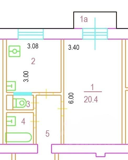 1-комнатная 40.9 м2 в ЖК undefined корпус null этаж 6