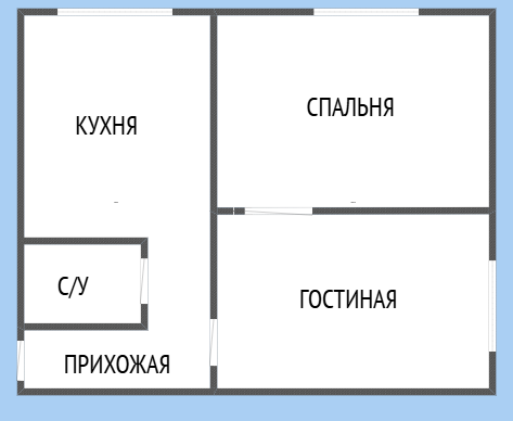 2-комнатная 44 м2 в ЖК undefined корпус null этаж 1