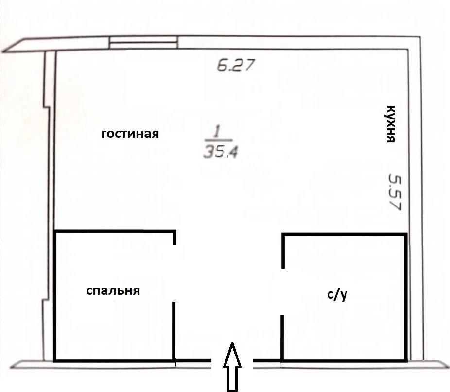 1-комнатная 35.4 м2 в ЖК undefined корпус null этаж null