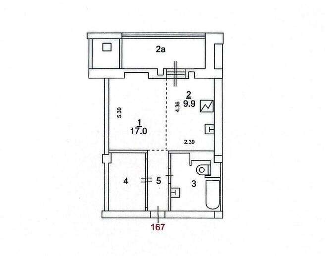 1-комнатная 38.8 м2 в ЖК undefined корпус null этаж 5
