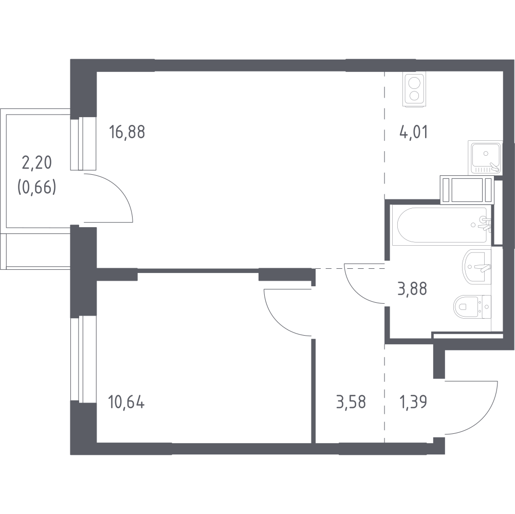 Студия 41 м2 в ЖК Пятницкие Луга корпус null этаж 5