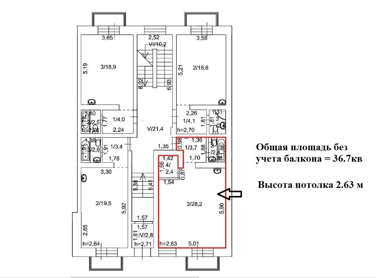 1-комнатная 36.7 м2 в ЖК undefined корпус null этаж 1