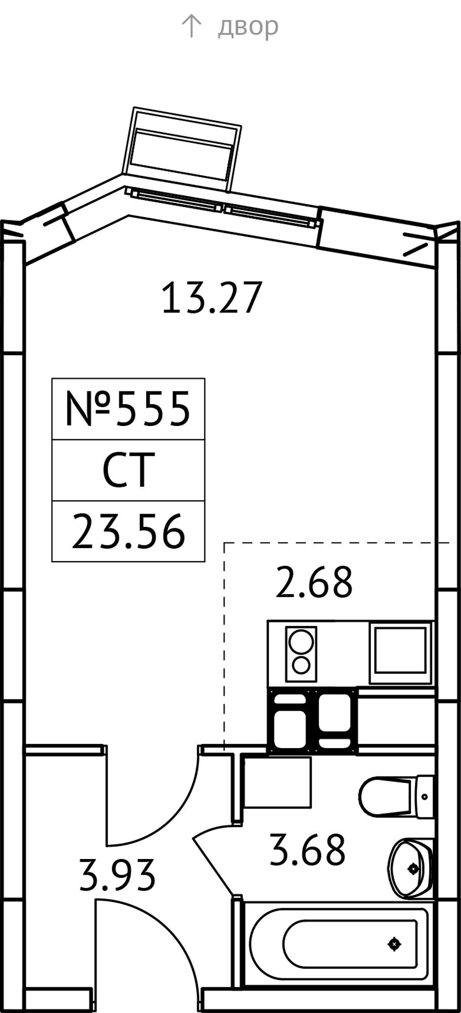 Студия 23 м2 в ЖК Новотомилино корпус null этаж 8