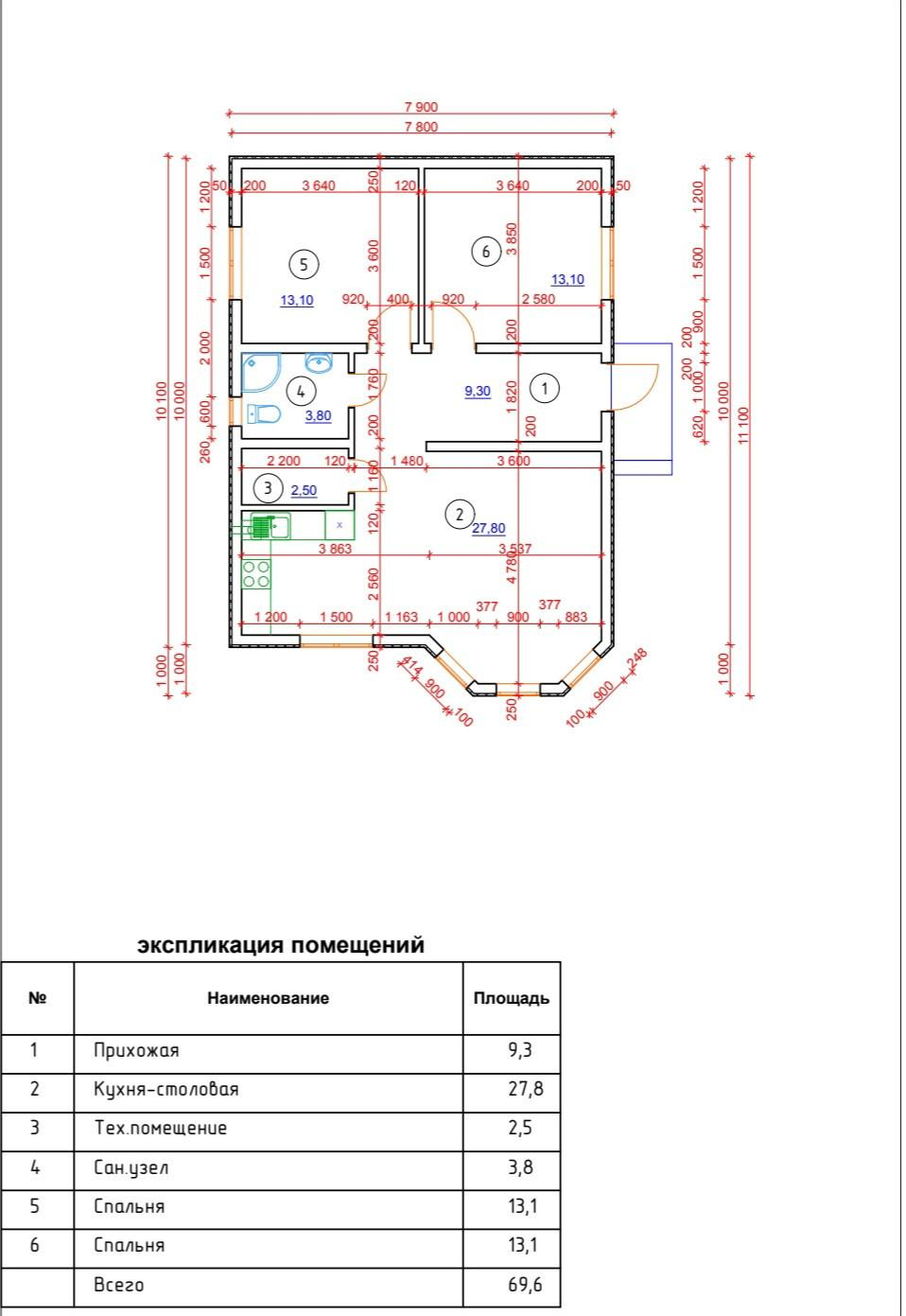 2-комнатная 76 м2 в ЖК undefined корпус null этаж null