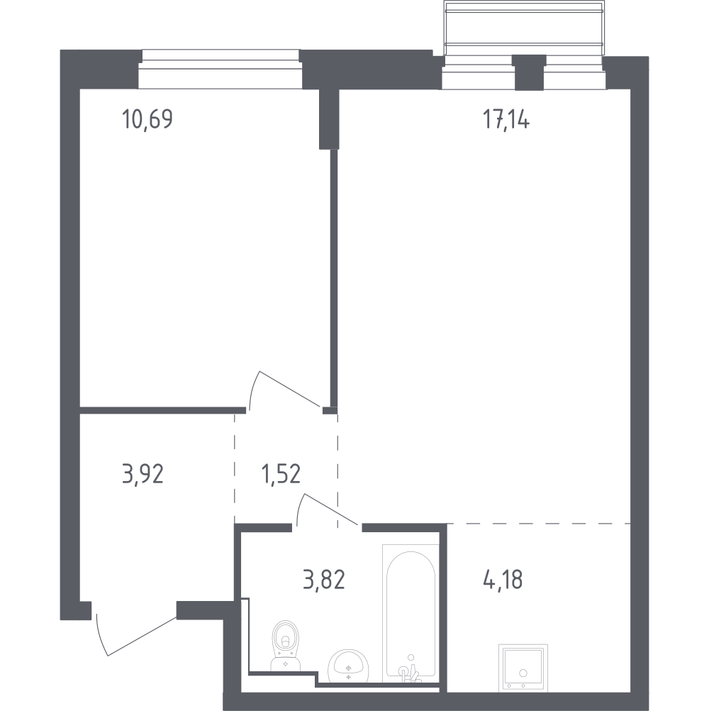 Студия 41 м2 в ЖК Рублёвский Квартал корпус null этаж 3