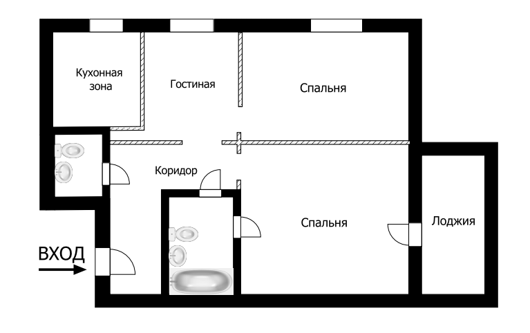 3-комнатная 68.4 м2 в ЖК undefined корпус null этаж 8