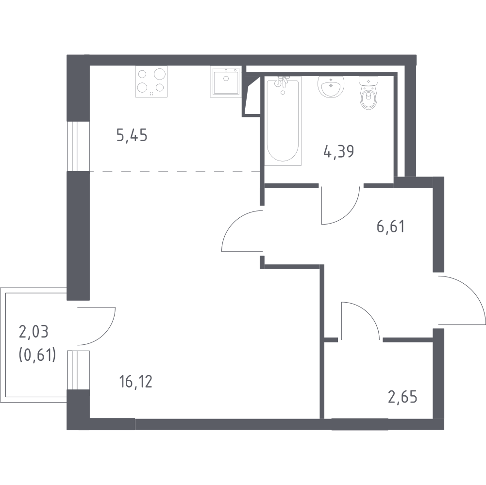 Студия 35 м2 в ЖК Квартал Лаголово корпус null этаж 5