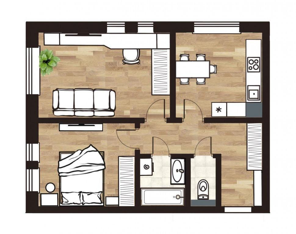 2-комнатная 53.5 м2 в ЖК undefined корпус null этаж 2