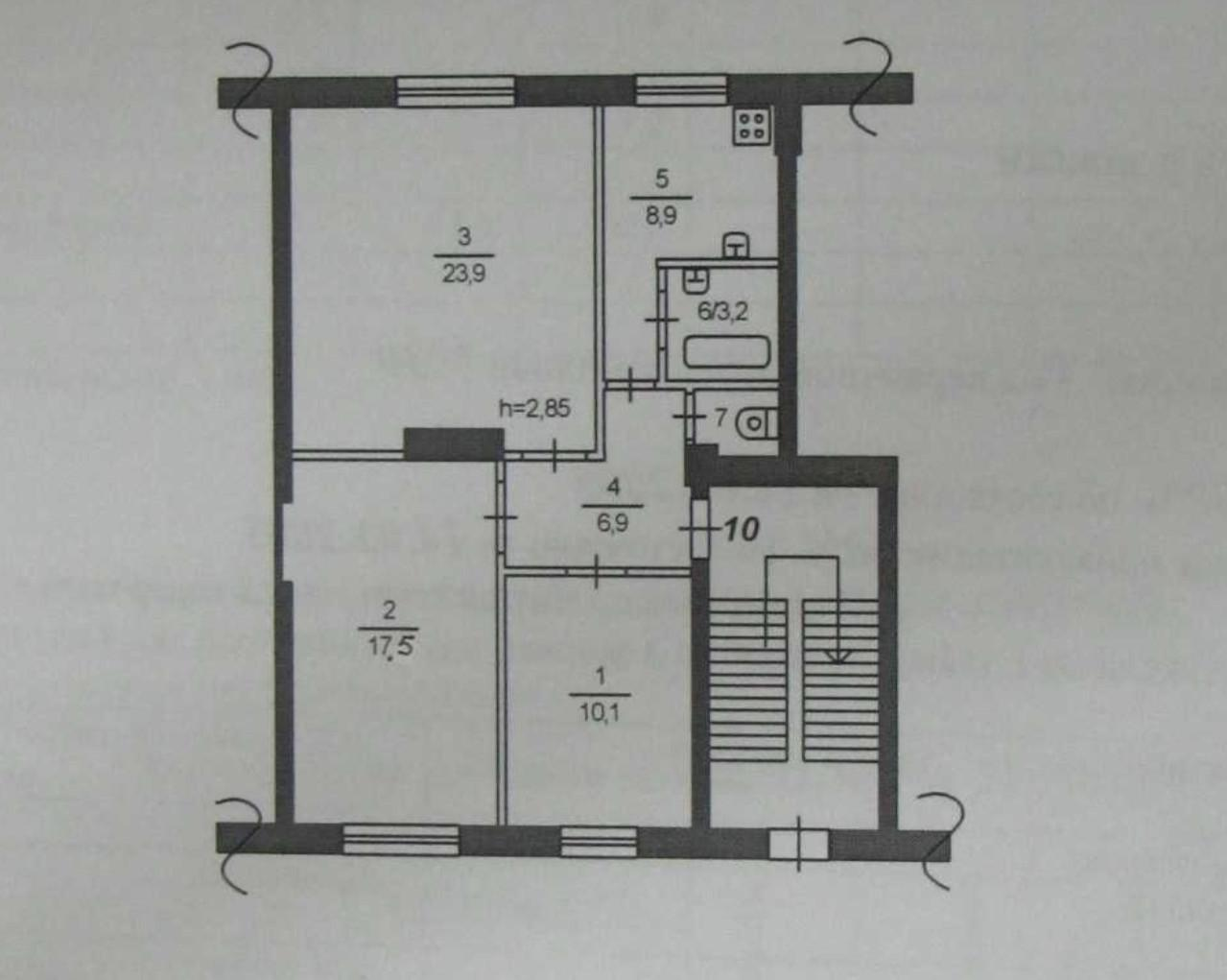3-комнатная 71.7 м2 в ЖК undefined корпус null этаж 1