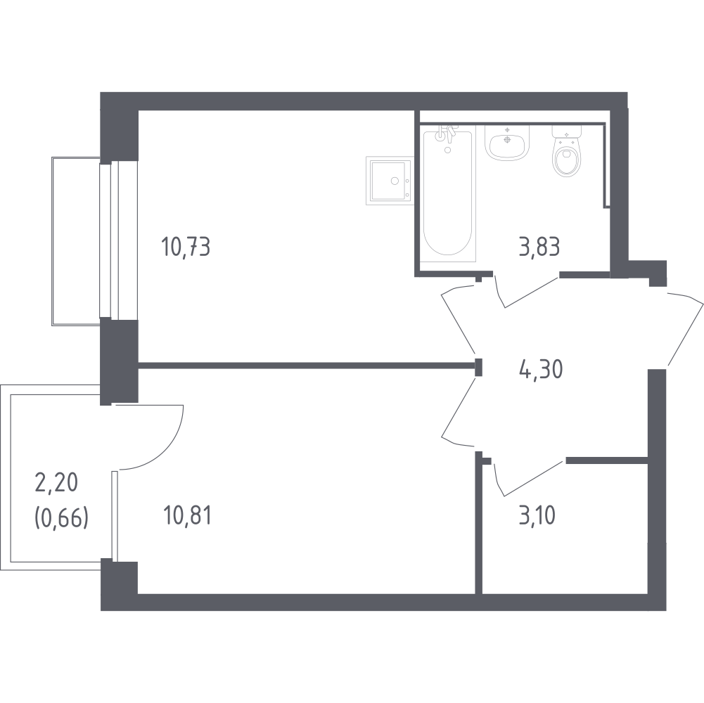 1-комнатная 32 м2 в ЖК Рублёвский Квартал корпус null этаж 8