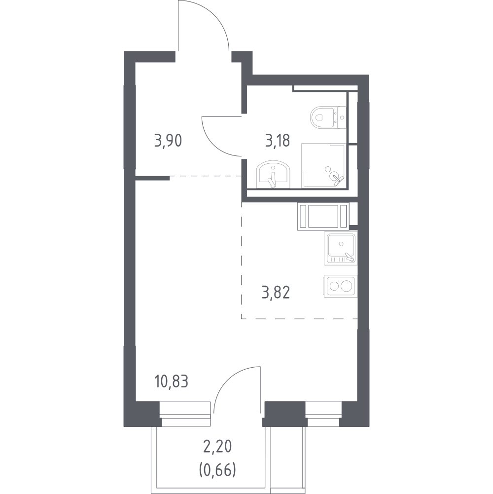 Студия 22 м2 в ЖК Пятницкие Луга корпус null этаж 7