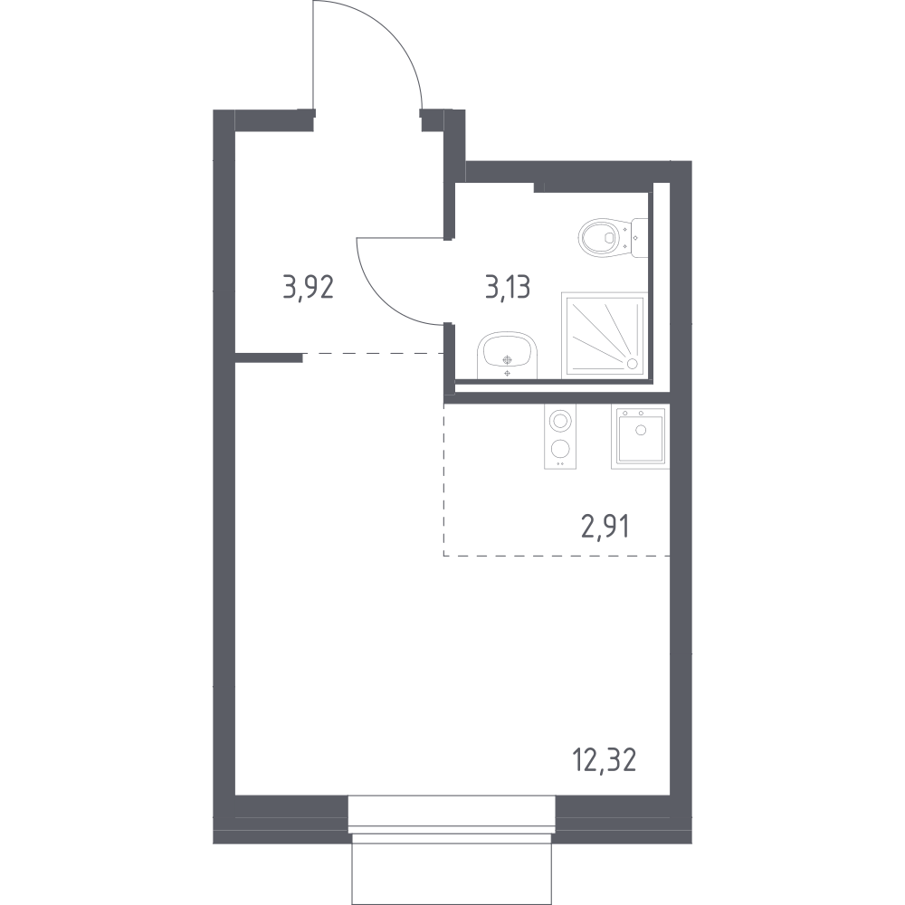 Студия 21 м2 в ЖК Новое Внуково корпус null этаж 3