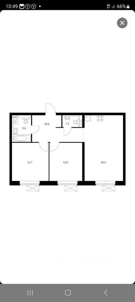 2-комнатная 61.9 м2 в ЖК undefined корпус null этаж 31