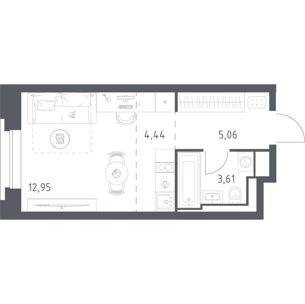 Студия 26 м2 в ЖК Верейская 41 корпус null этаж 6
