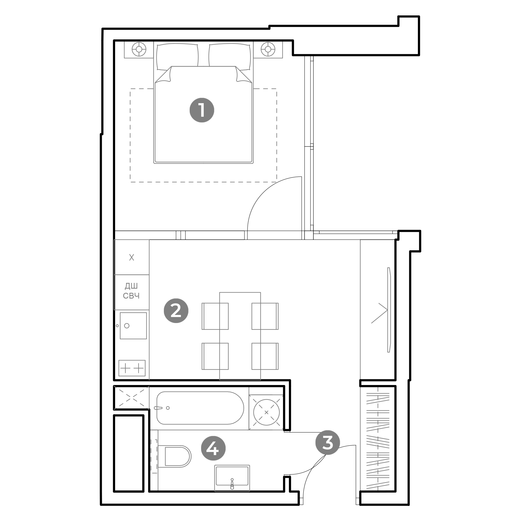 1-комнатная 29 м2 в ЖК Nametkin Tower корпус null этаж 20