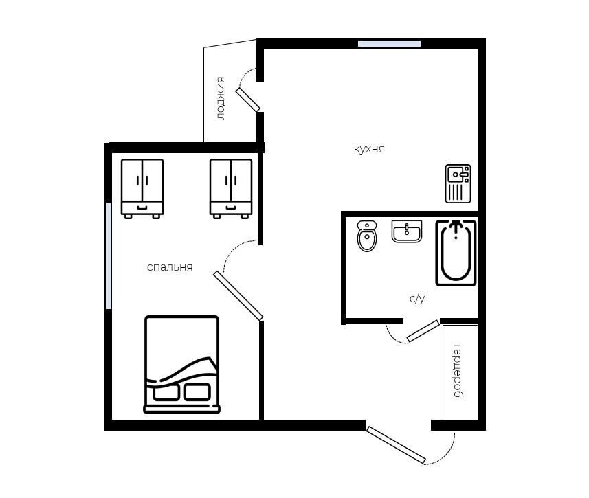 1-комнатная 38.1 м2 в ЖК undefined корпус null этаж 3