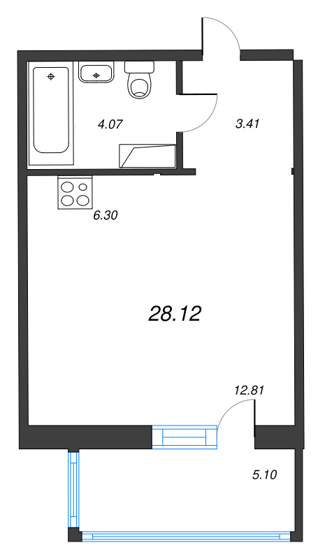 Студия 28 м2 в ЖК Jaanila Драйв корпус null этаж 8