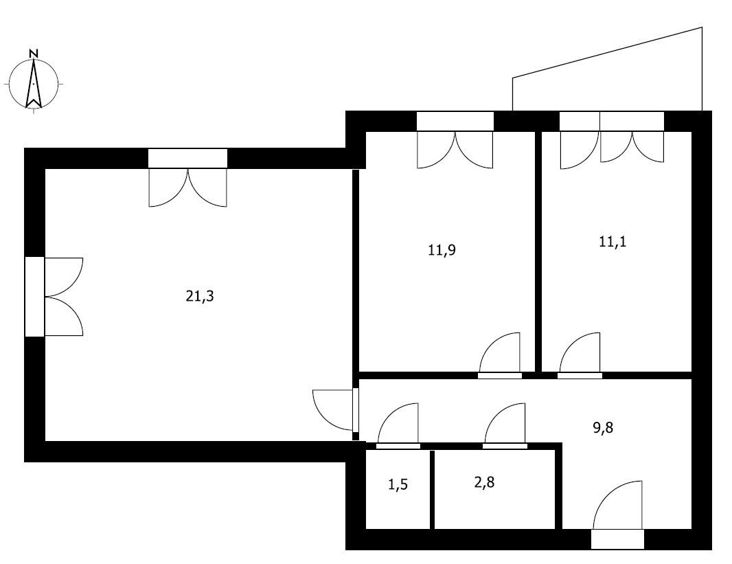 2-комнатная 58.4 м2 в ЖК undefined корпус null этаж 15