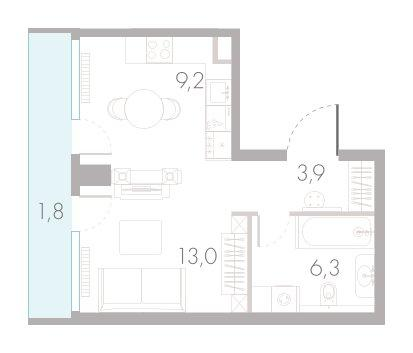 Студия 35 м2 в ЖК River Park Towers Кутузовский корпус null этаж 13