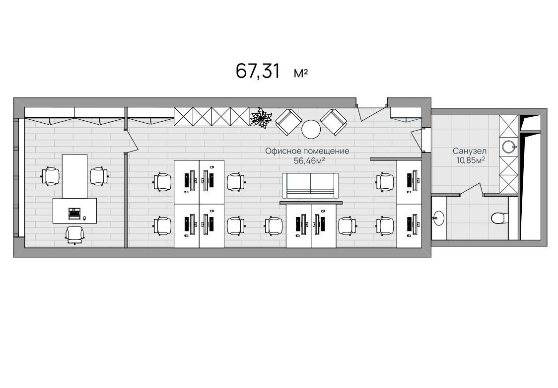 Студия 67.3 м2 в ЖК undefined корпус null этаж null