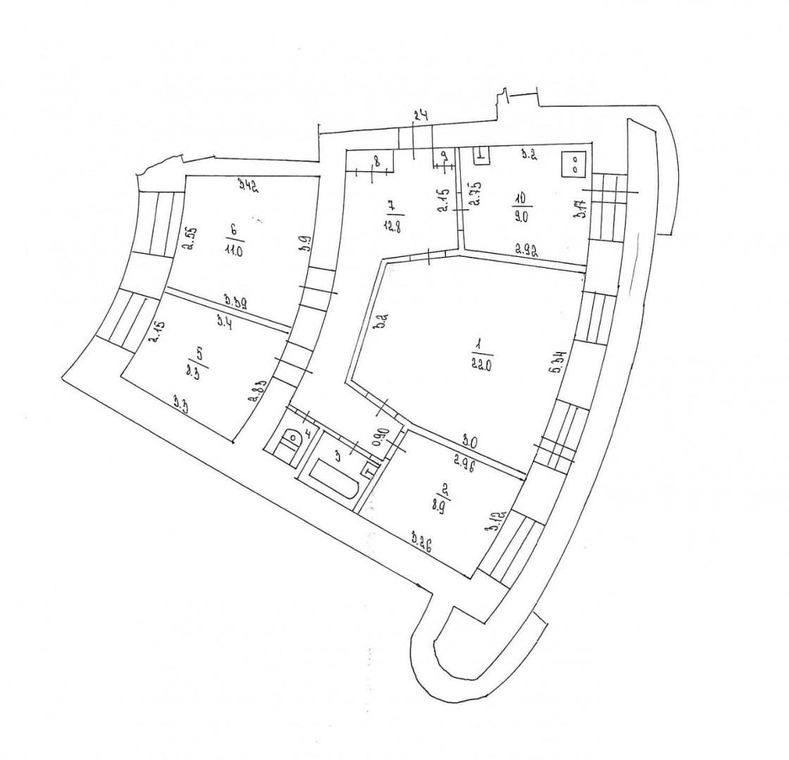4-комнатная 76.6 м2 в ЖК undefined корпус null этаж 4