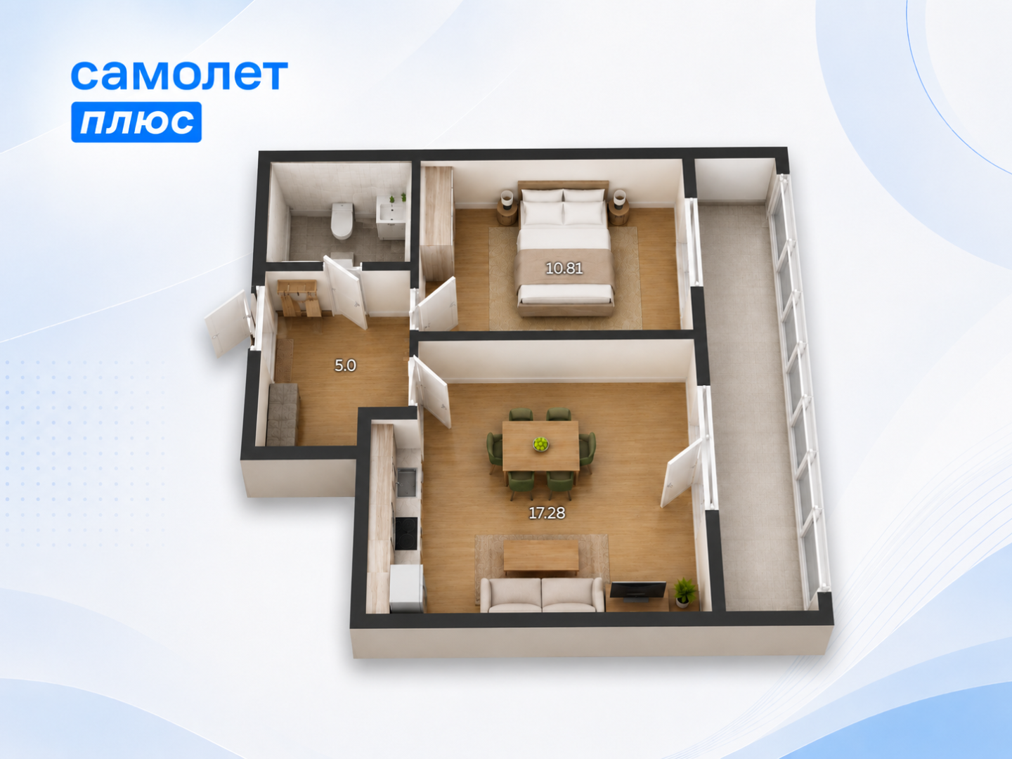 1-комнатная 39 м2 в ЖК undefined корпус null этаж 13