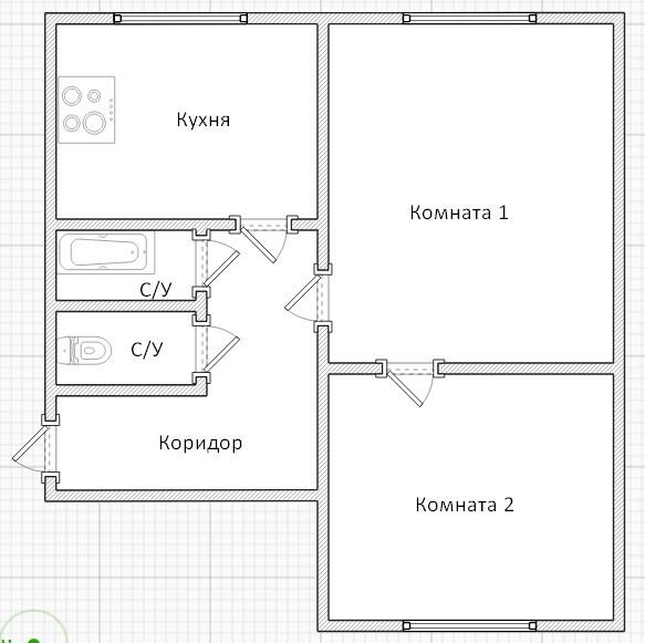 2-комнатная 43 м2 в ЖК undefined корпус null этаж 2