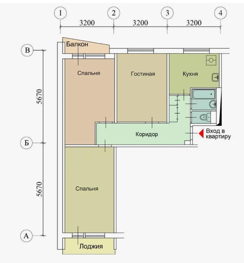 3-комнатная 59.6 м2 в ЖК undefined корпус null этаж 5