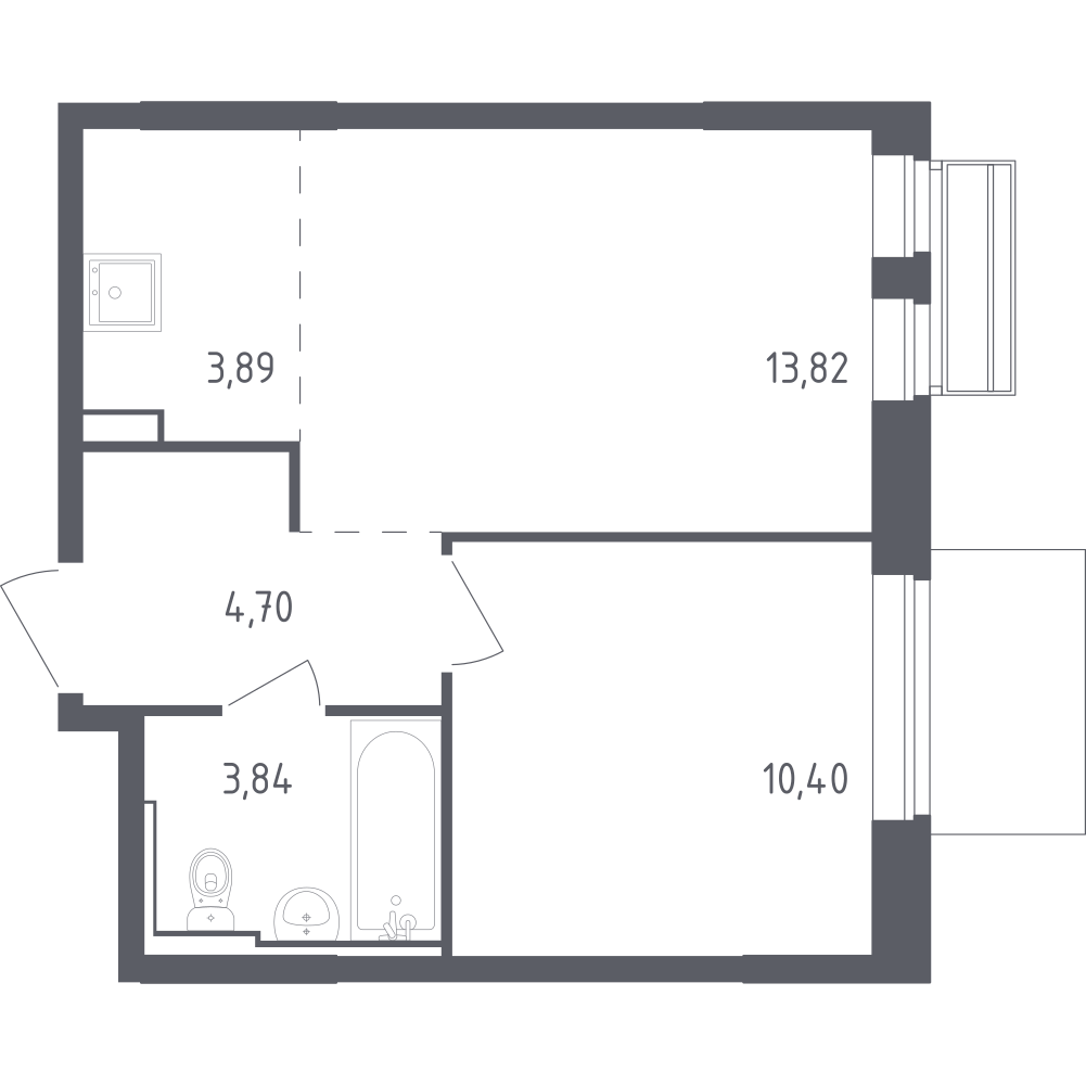 Студия 36 м2 в ЖК Рублёвский Квартал корпус null этаж 3