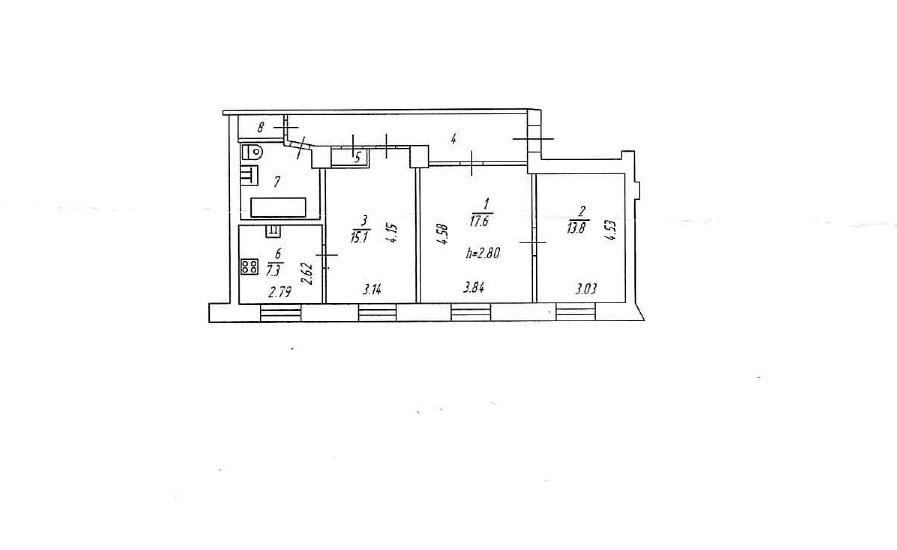 3-комнатная 73 м2 в ЖК undefined корпус null этаж 3