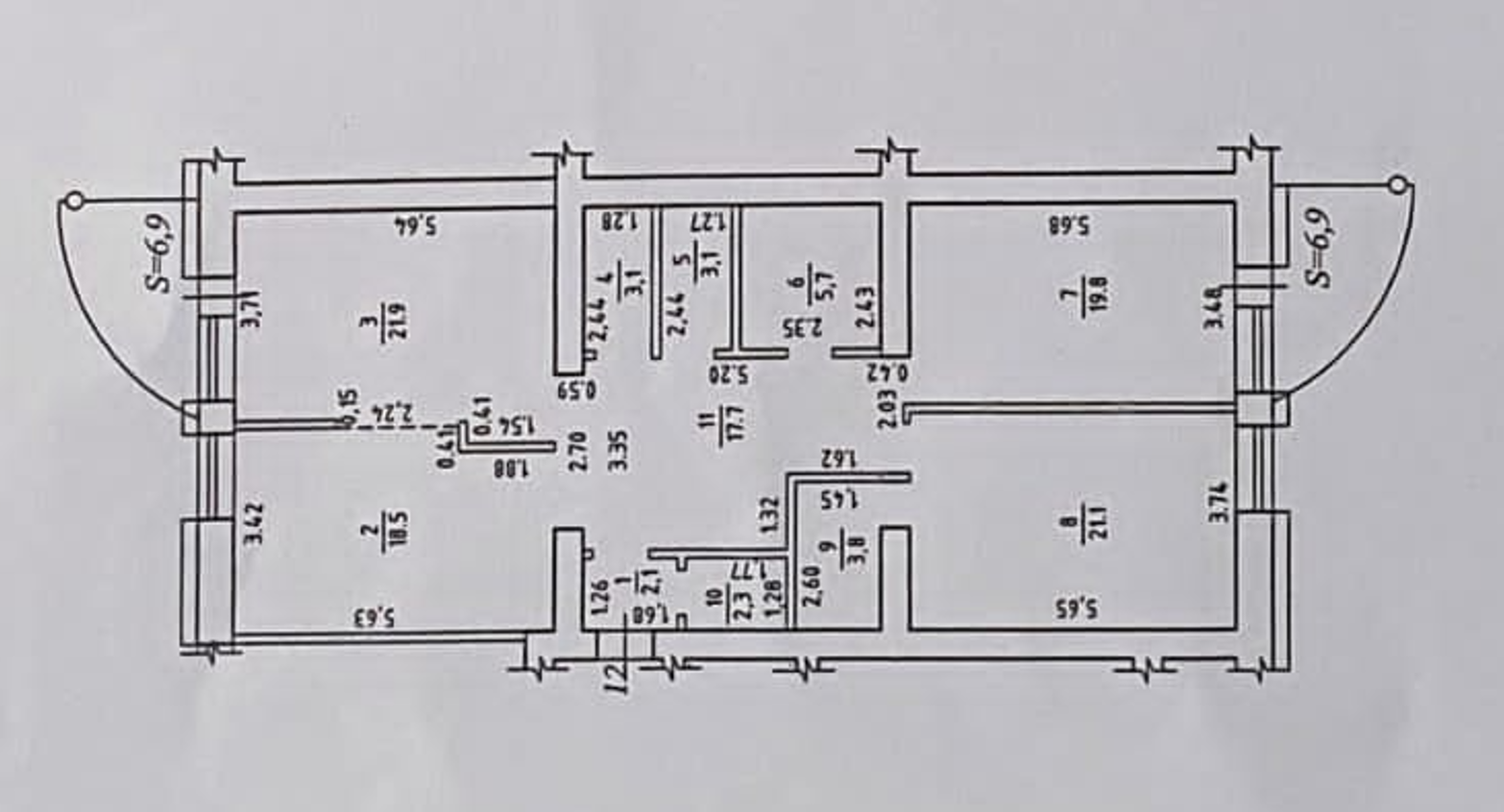 3-комнатная 119.1 м2 в ЖК undefined корпус null этаж 6