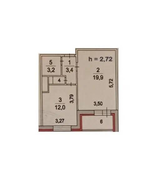 1-комнатная 39.5 м2 в ЖК undefined корпус null этаж 16