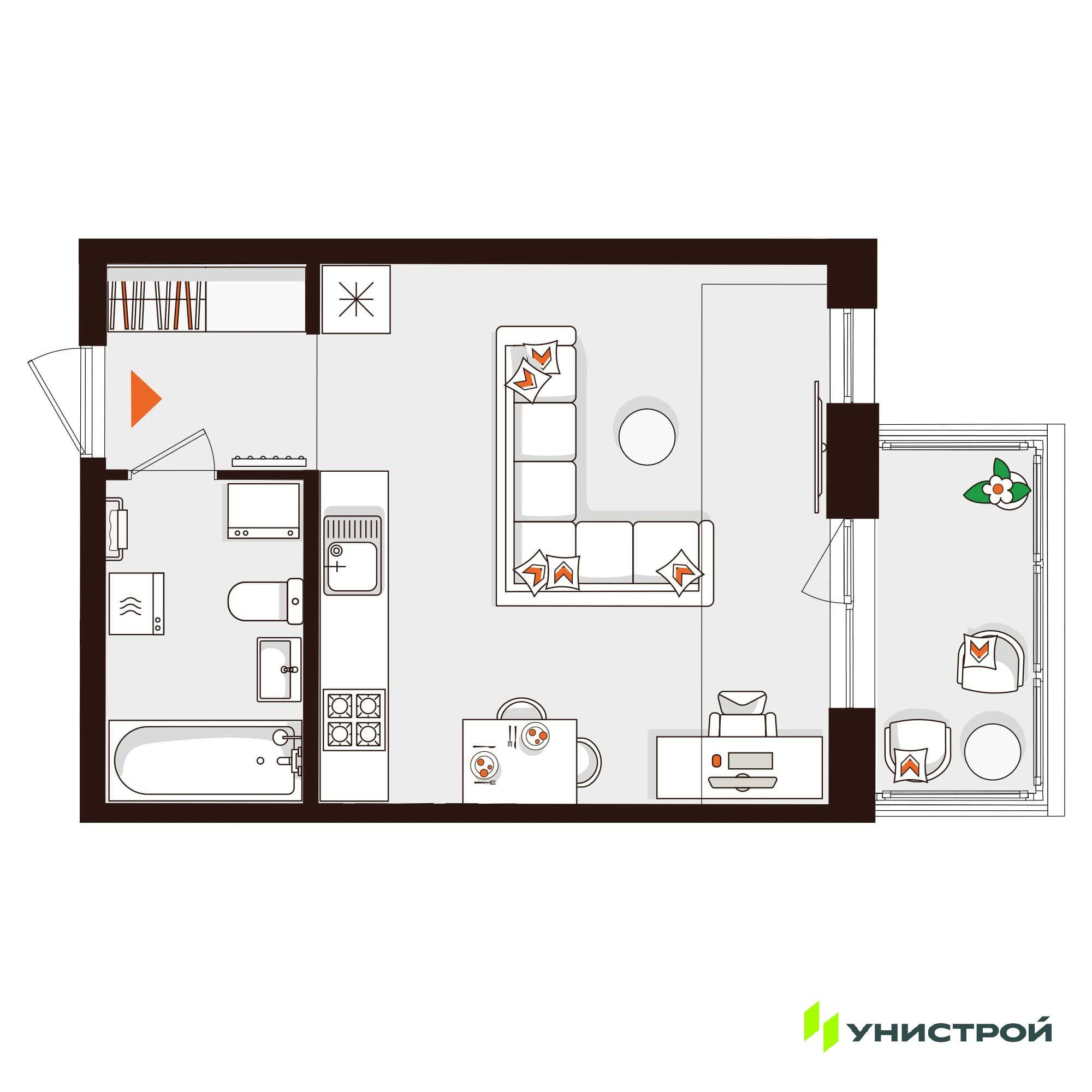 Студия 30 м2 в ЖК Лисино корпус null этаж 2