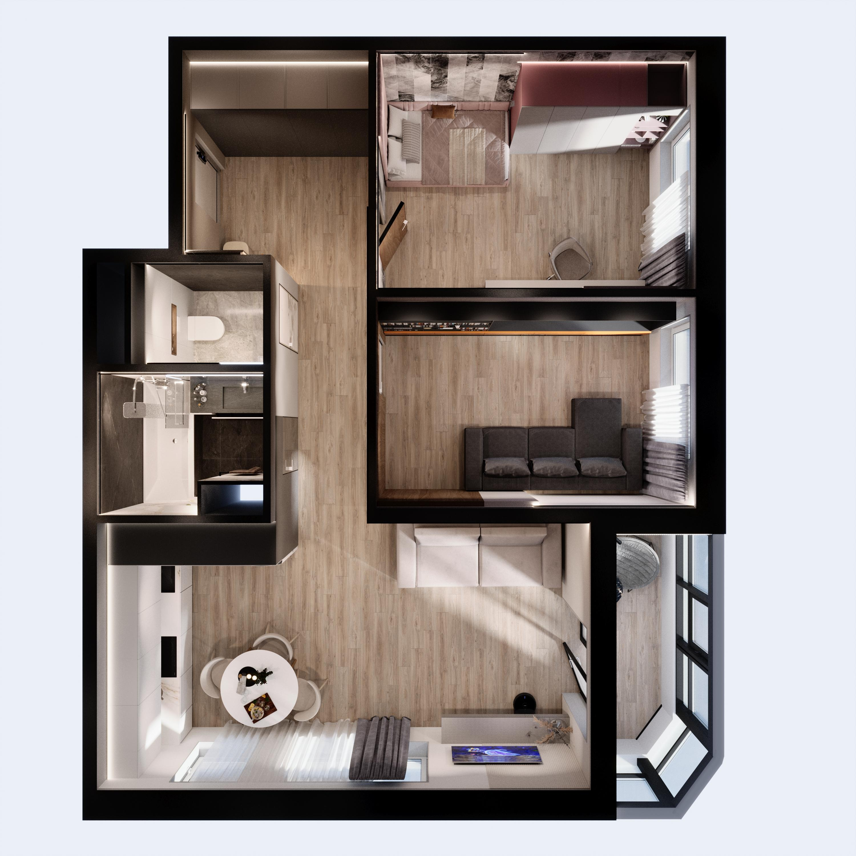 3-комнатная 65 м2 в ЖК Южный Парк корпус null этаж 10