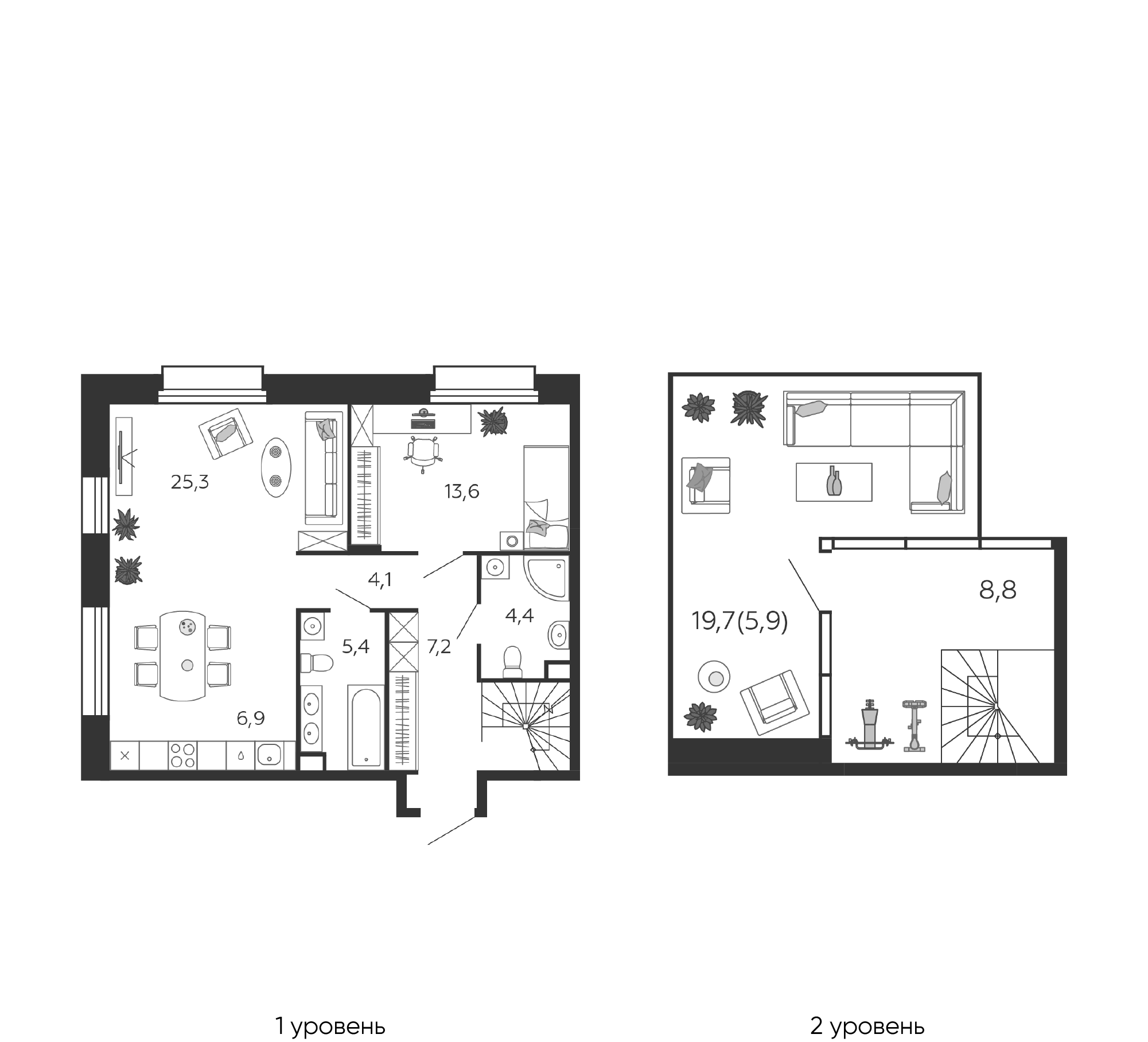 4-комнатная 149 м2 в ЖК Шагал корпус null этаж 5
