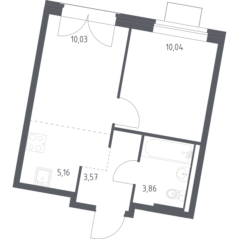 Студия 32 м2 в ЖК Квартал Западный корпус null этаж 5