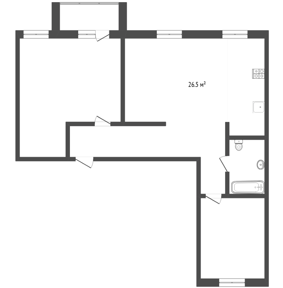 2-комнатная 83.4 м2 в ЖК undefined корпус null этаж 16