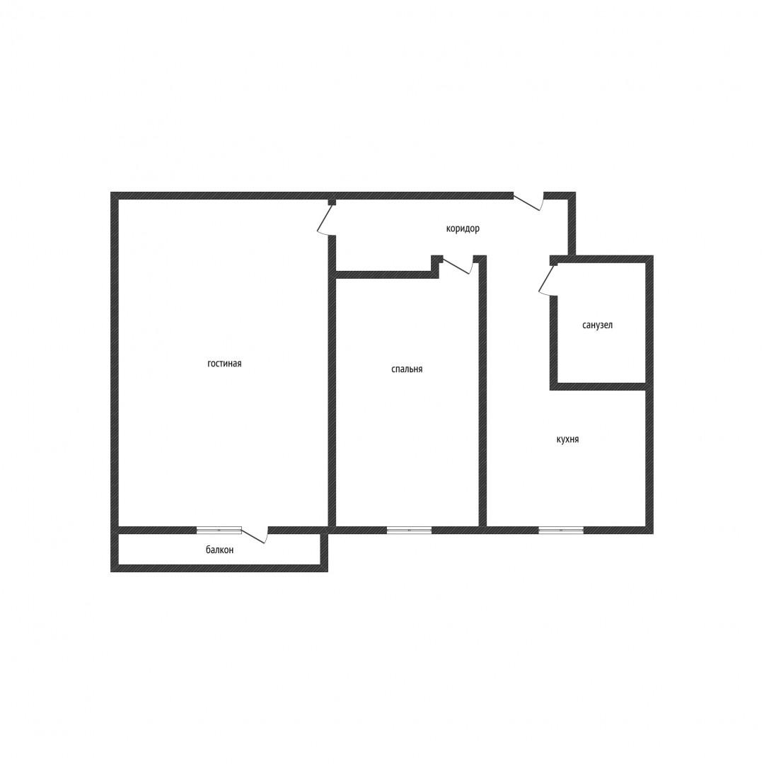 2-комнатная 42.7 м2 в ЖК undefined корпус null этаж 4