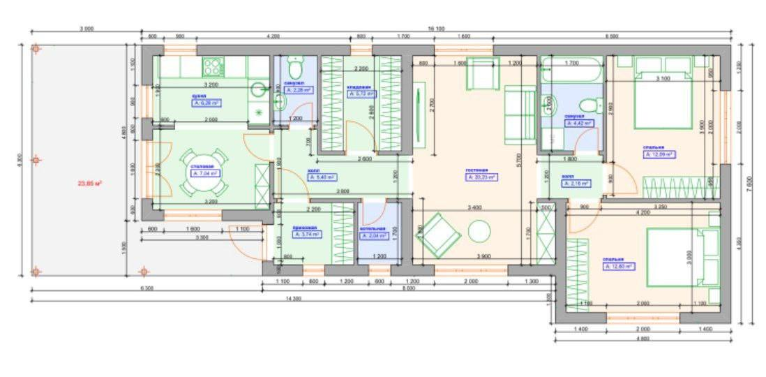 3-комнатная 118 м2 в ЖК undefined корпус null этаж null