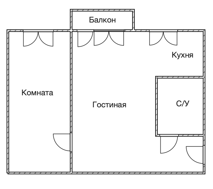 2-комнатная 45.5 м2 в ЖК undefined корпус null этаж 3