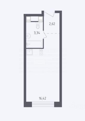 Студия 22.9 м2 в ЖК undefined корпус null этаж 12
