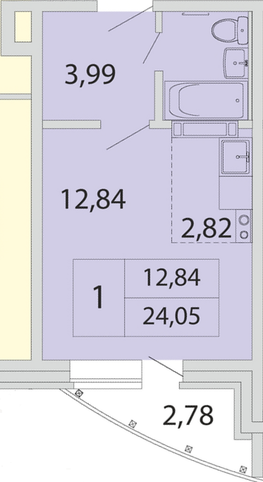 Студия 20.8 м2 в ЖК undefined корпус null этаж 11