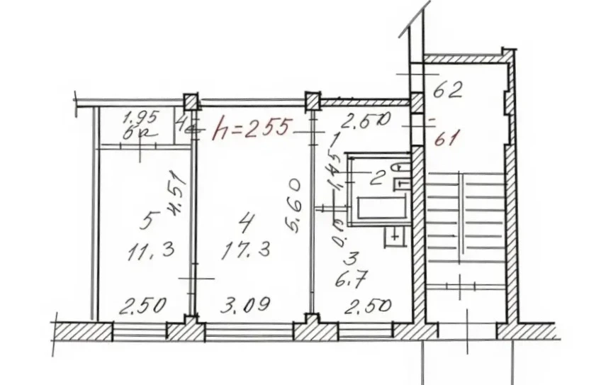 2-комнатная 45.1 м2 в ЖК undefined корпус null этаж 1